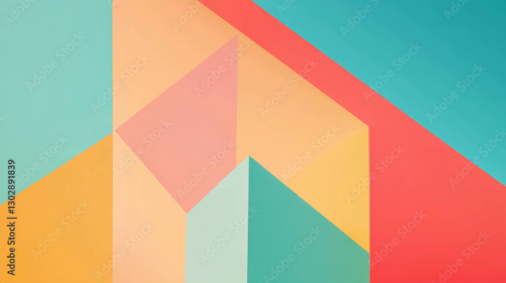 Poster Abstract geometric background with colorful lines and shapes for modern design