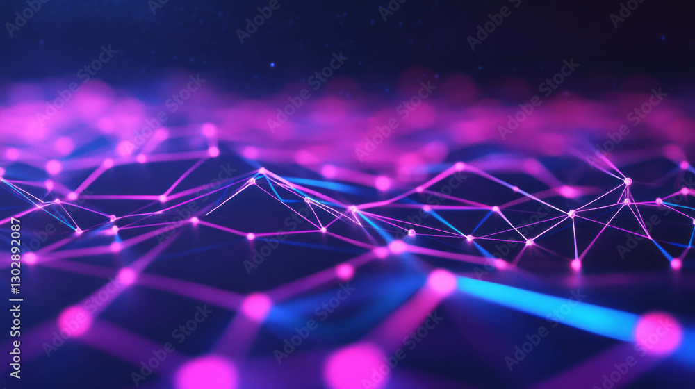 Fototapete futuristic abstract background with intersecting lines in neon colors for digital design