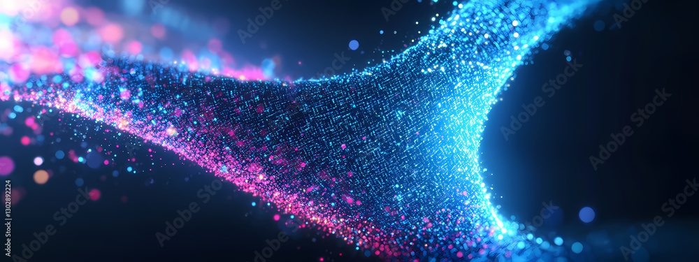Wall mural digital data transfer in a virtual funnel