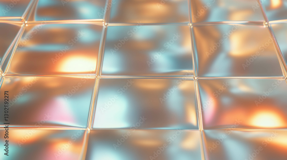 Poster Abstract metallic reflection background with grid pattern for modern design projects