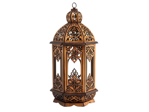 Ornate wooden lantern, Islamic design