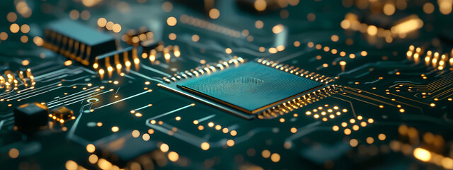 Obraz premium Precision Engineering on Modern RAM Circuit Board
