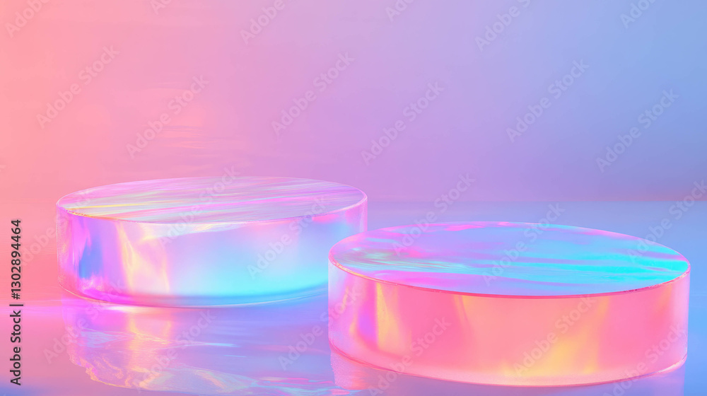 Poster abstract interconnected pod background in vibrant pastel colors for modern design