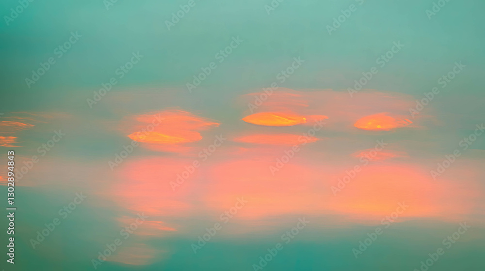 Aufkleber Serene abstract background with blurry orange lights and soft colors for design projects