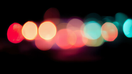 Colorful bokeh lights in abstract blurry background for design and decoration