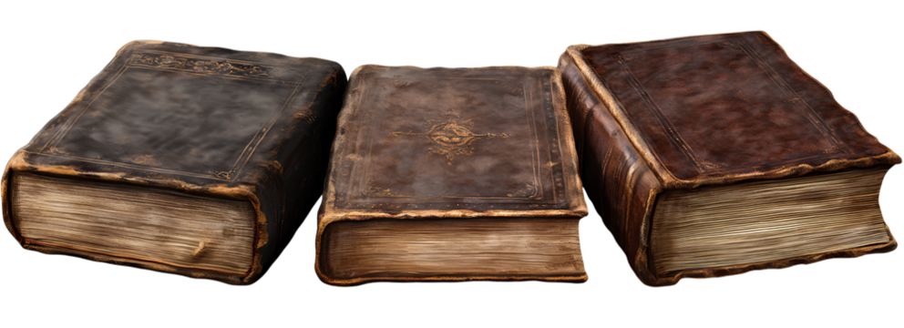 3 different wooden staircases, isolated on a transparent background, PNG file