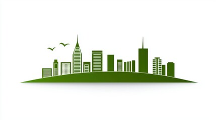 Fototapeta premium Green City Skyline, Eco-Friendly Urban Landscape