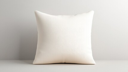 Soft and Simple White Pillow on a Neutral Background