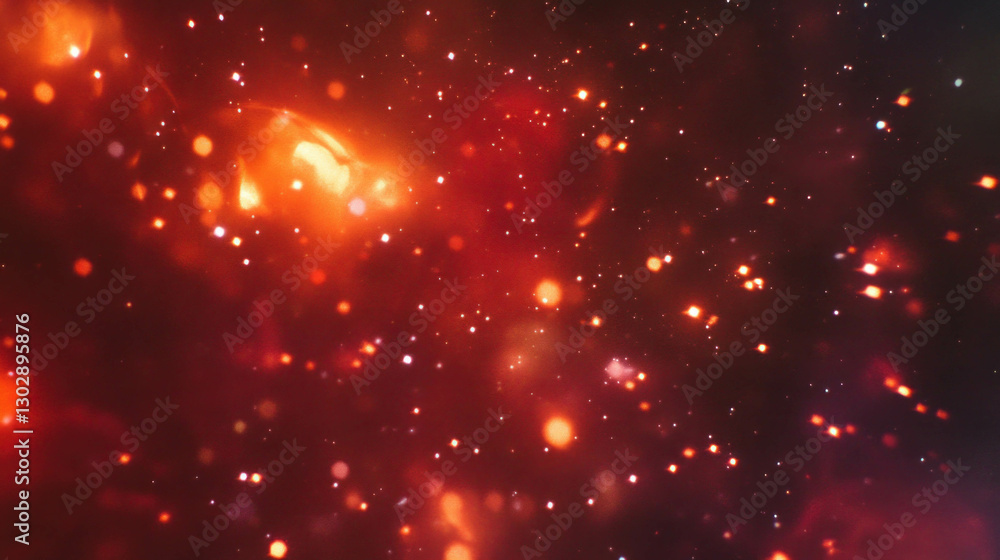 Poster Celestial abstract background with glowing cosmic bodies for digital design and art projects