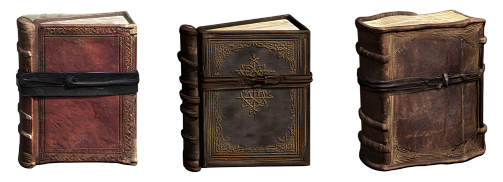 3 different wooden staircases, isolated on a transparent background, PNG file - Powered by Adobe