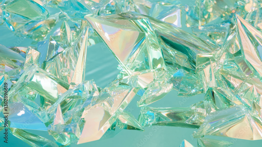 Poster abstract geometric background with fragmented glass shards for modern design
