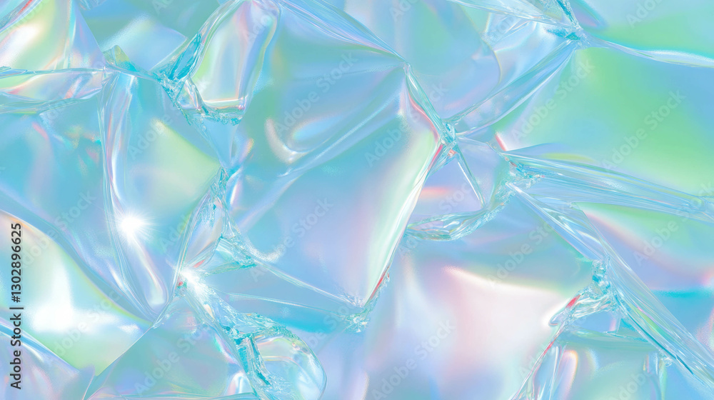 Poster iridescent abstract background with fragmented glass shards for artistic design