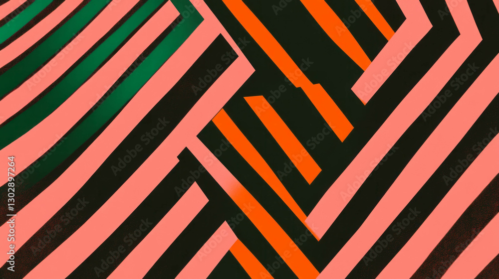 Poster Bold abstract background with colorful geometric lines for modern design projects