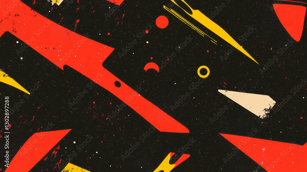 Aufkleber Dynamic abstract design with sharp geometric lines and bold shapes