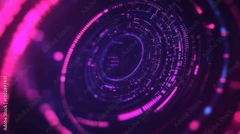 Poster Futuristic abstract background with neon geometric patterns for digital design