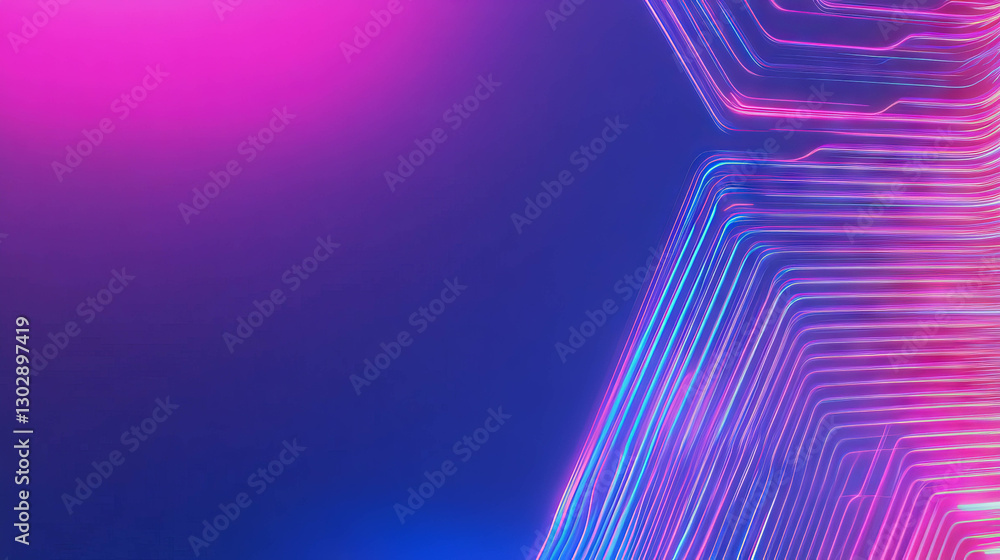 Poster futuristic geometric abstract background with neon lines and gradient colors