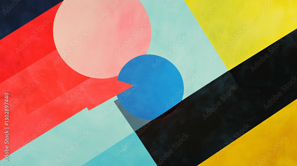 Poster vibrant abstract background with overlapping geometric shapes