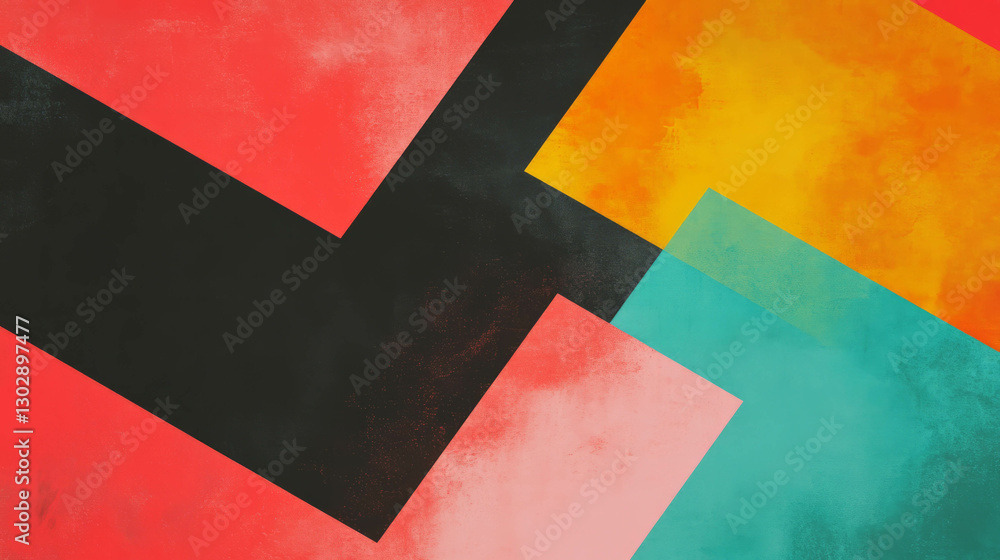 Poster vibrant abstract background with overlapping geometric shapes for modern design