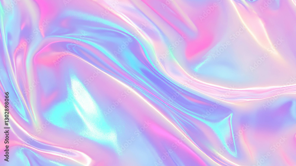 Poster Iridescent liquid abstract background with vivid colors and smooth texture