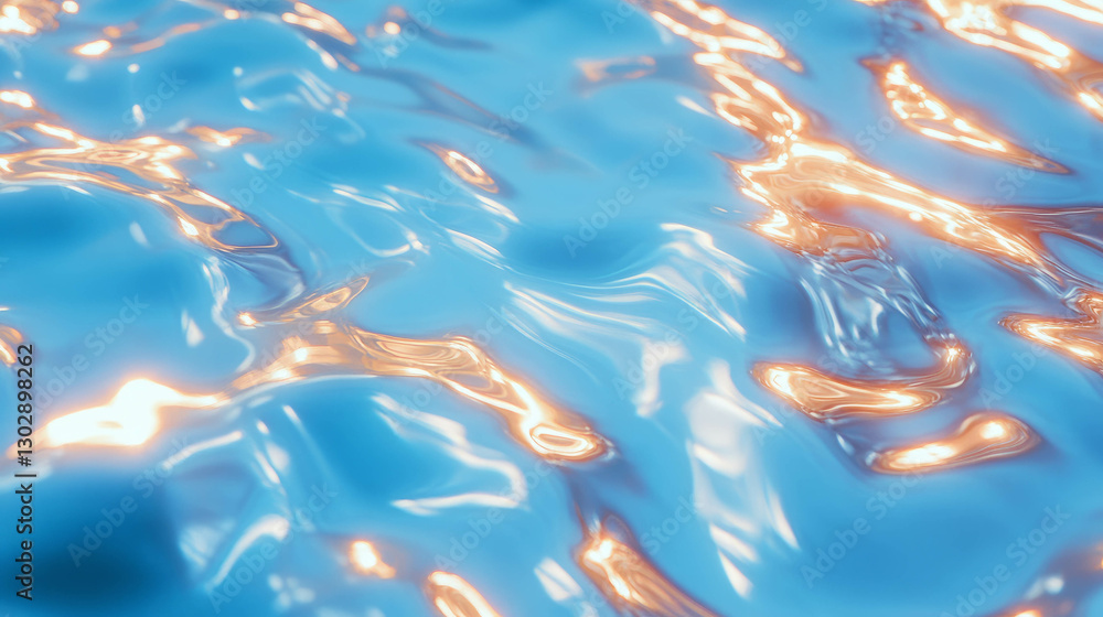 Aufkleber abstract liquid metal texture with waves and reflective patterns for artistic designs