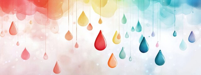 Raindrops falling softly in an artistic sketch.