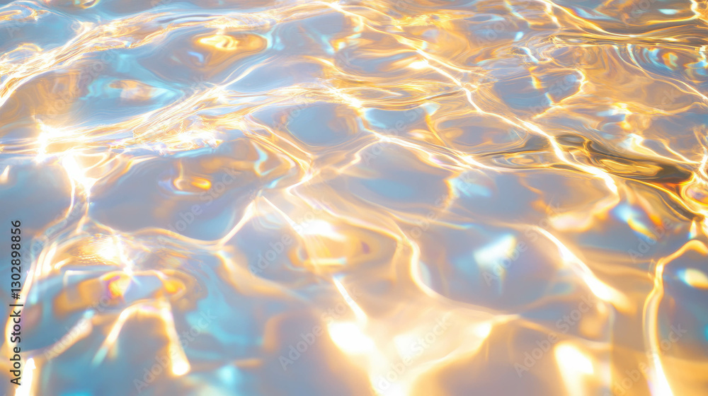 Poster abstract metallic reflections and iridescent waves background