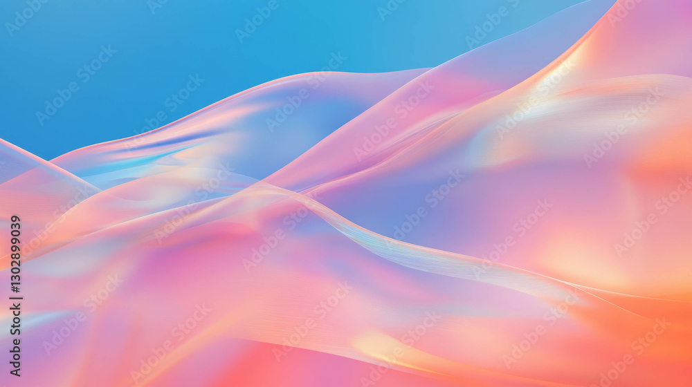 Poster organic flowing patterns in abstract pastel background