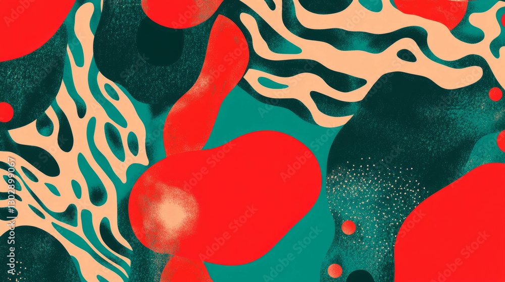 Aufkleber Vibrant organic abstract background with flowing patterns for artistic design