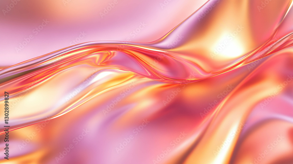 Poster Elegant abstract background with smooth gradient waves in pink for creative design