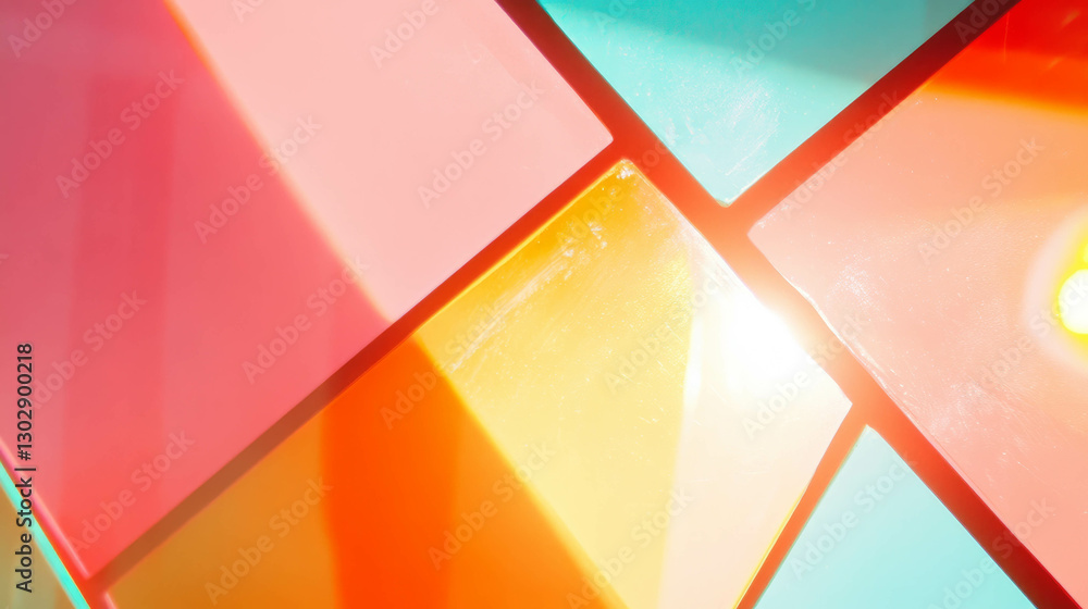 Poster vibrant abstract background featuring colorful stained glass patterns for artistic design