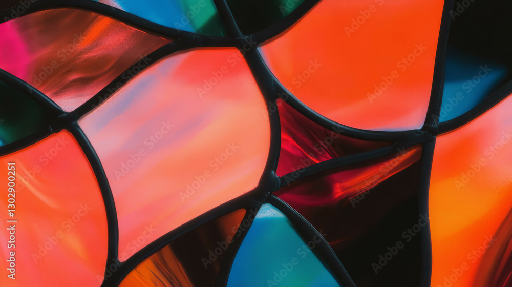 Aufkleber vibrant abstract background with stained glass window pattern for artistic design
