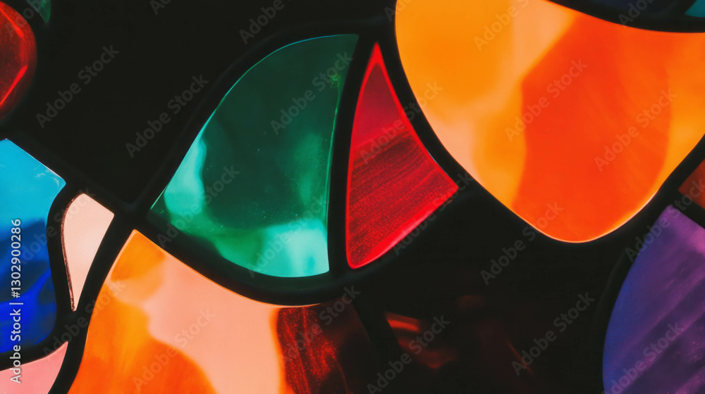 Poster vibrant abstract background with stained glass window pattern