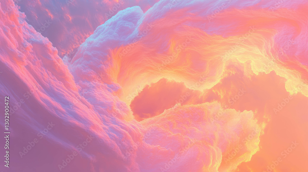 Poster dreamy abstract background with swirling pastel clouds for design projects