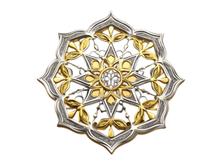 Ornate gold and silver mandala design