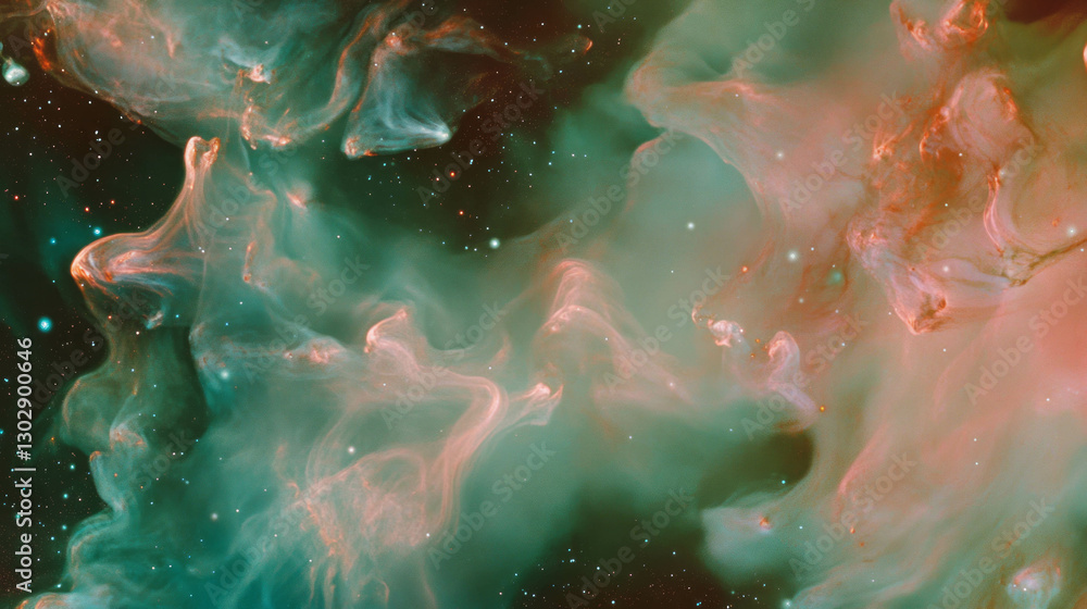 Poster abstract cosmic vortex with swirling galaxy patterns