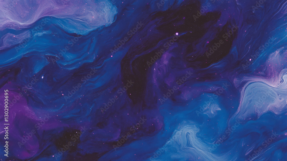 Poster Abstract cosmic background with swirling galaxy patterns for design