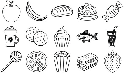 set of food and drink icons