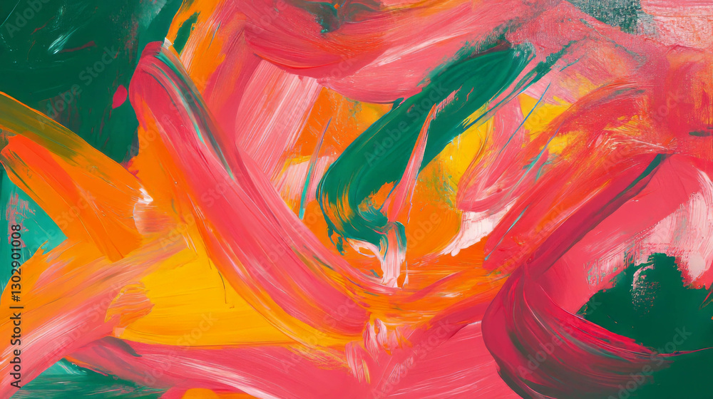 Poster vibrant abstract background with swirling paint strokes for creative design projects