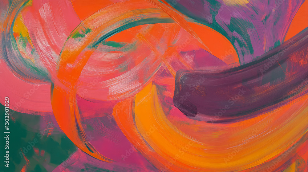 Poster colorful abstract swirl pattern with vibrant paint strokes for creative design