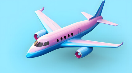 Jet isometric Cartoon 3D Colorful
