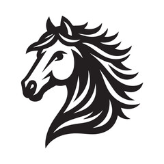 Fototapeta premium Bold horse head silhouette design for logo