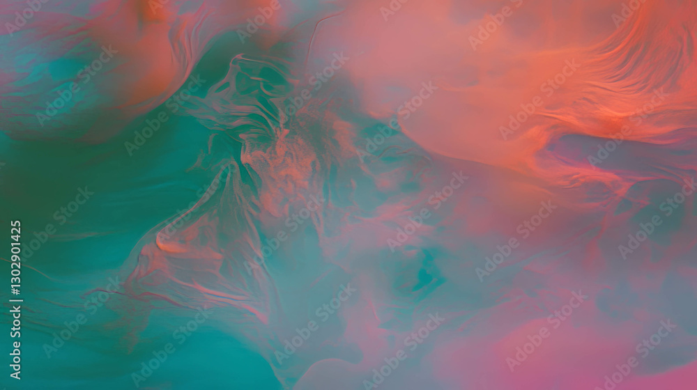 Poster abstract background with swirling colorful smoke in dark tones for creative design and art projects