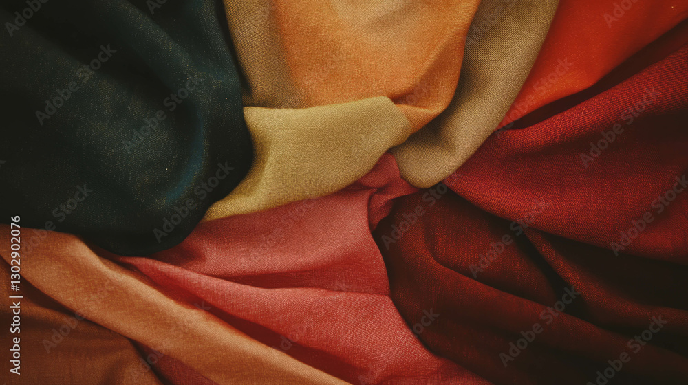 Poster abstract background with warm textured fabric swirls for creative designs