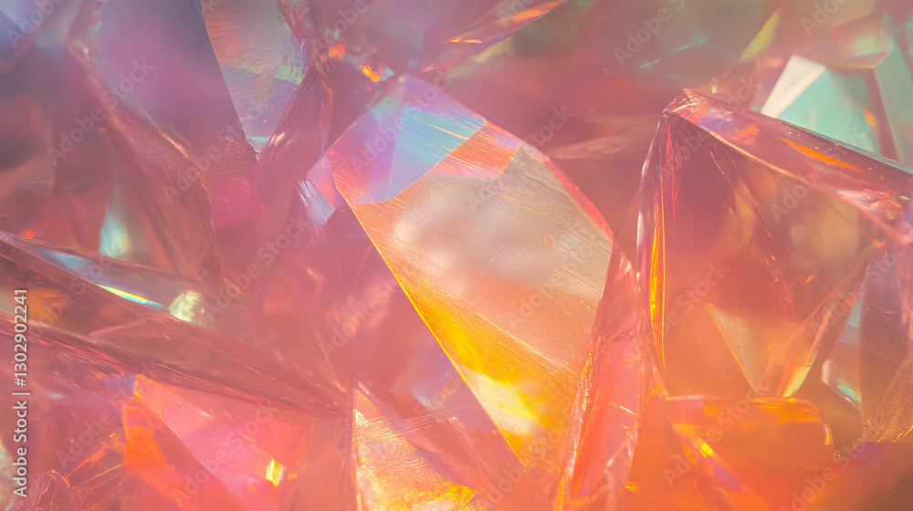 Poster vibrant abstract background with textured glass shards in multicolor light