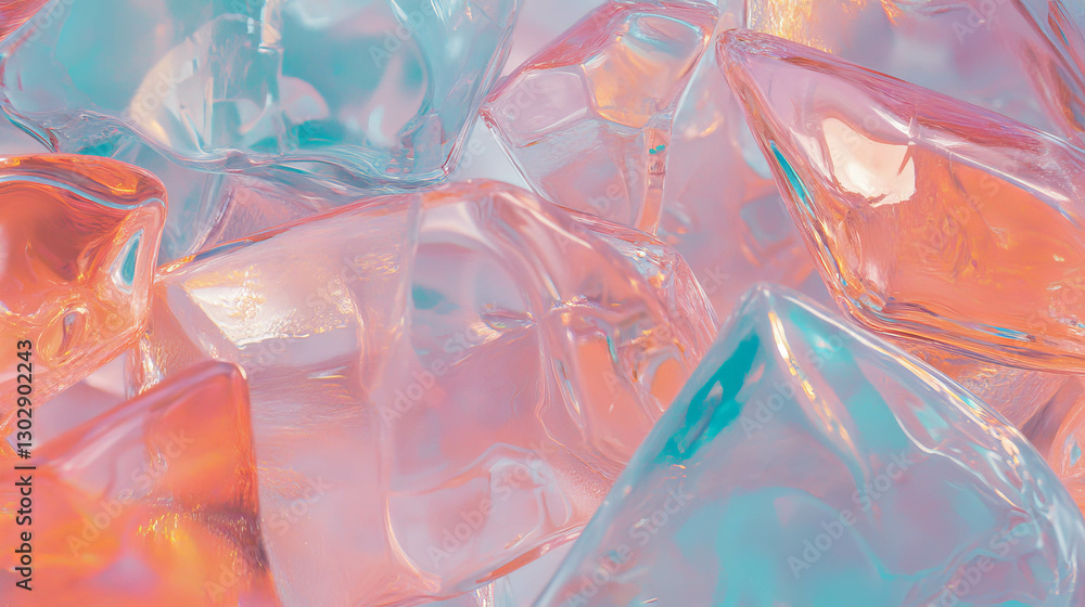 Poster abstract background with colorful textured glass shards for modern design