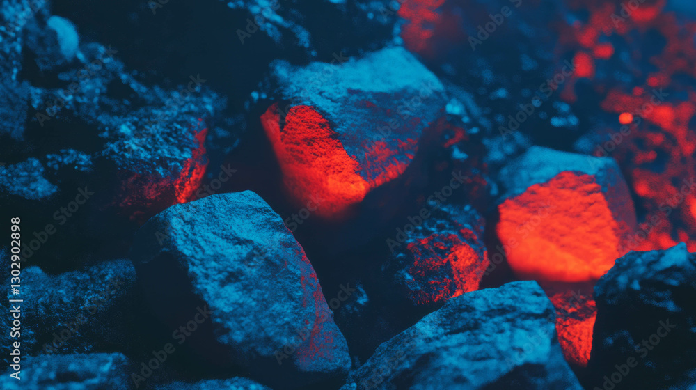 Poster moody abstract background featuring textured stone with dark and fiery accents for design