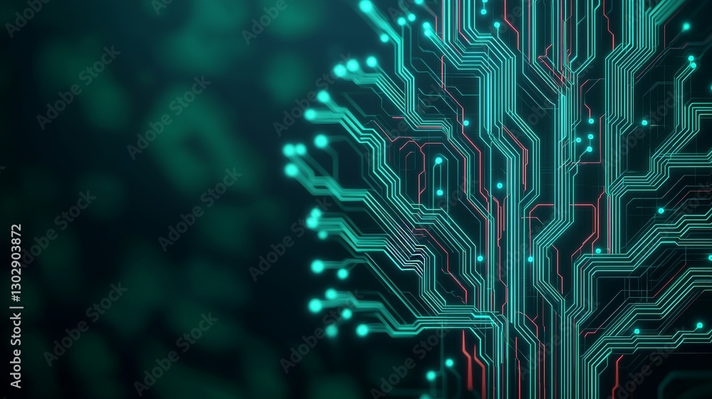 Aufkleber abstract digital circuit board glow technology hub graphic design digital environment close-up viewp