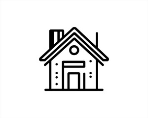 Home icon outline logo. House line icon symbol. Thin line house logo icon.