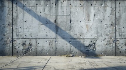 Urban Concrete Wall with Dramatic Shadows and Textures