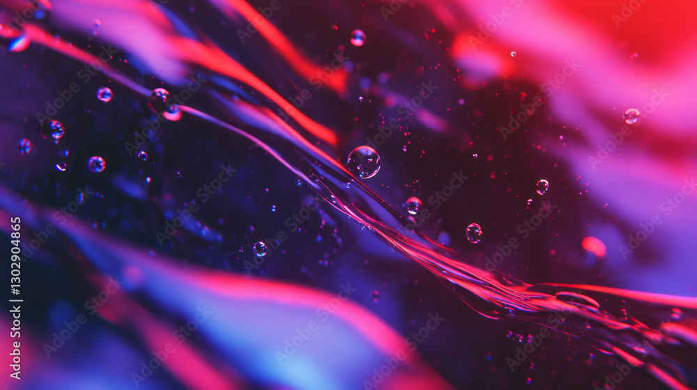 Poster abstract deep indigo and red oil texture - vibrant fluid dynamics for artistic design